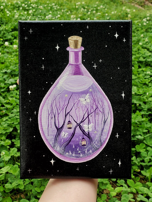 Purple Fairy Forest Painting