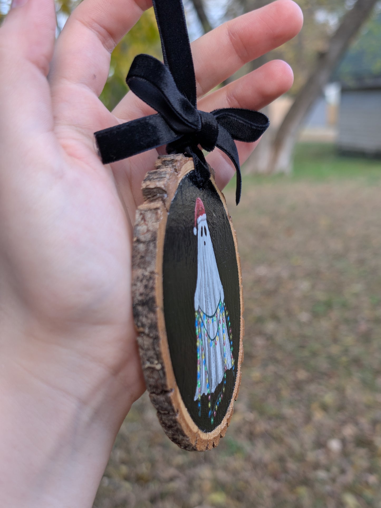 String Lights Tree Ornament or Wall Art Painting