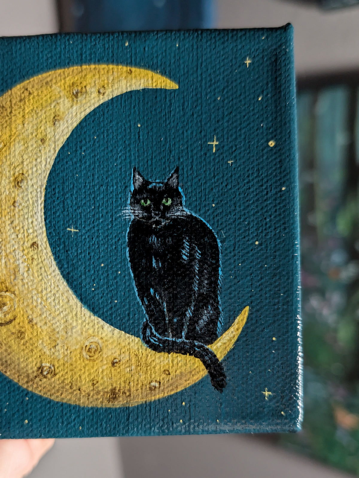 The Cat on the Moon 4" Painting 17/50