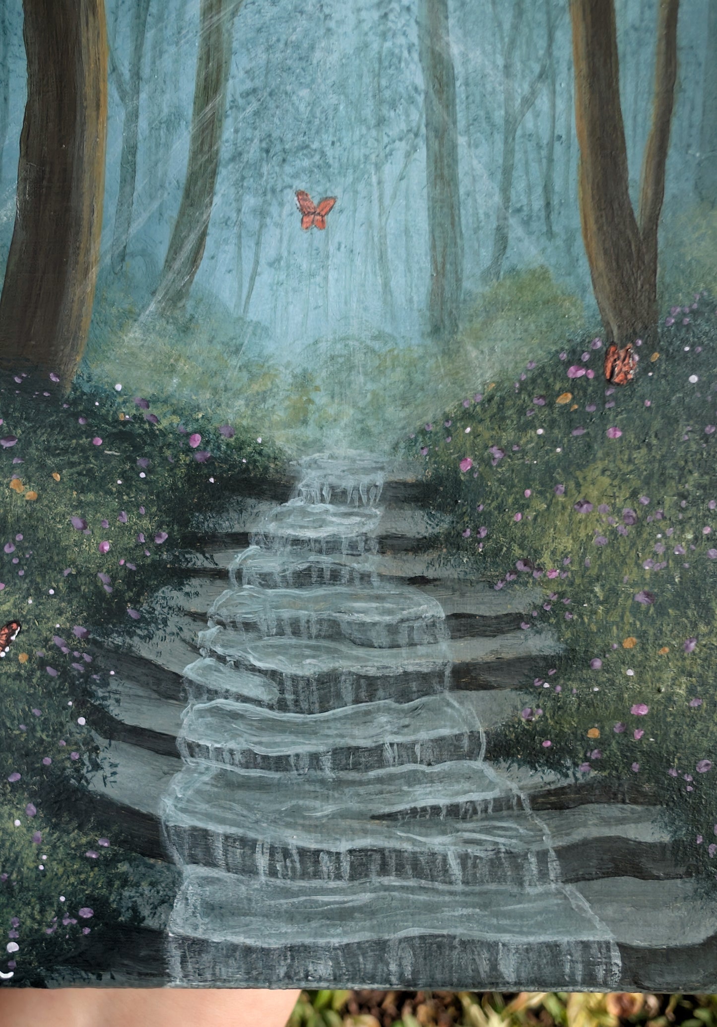 The Monarch Stream 6"x6" Painting