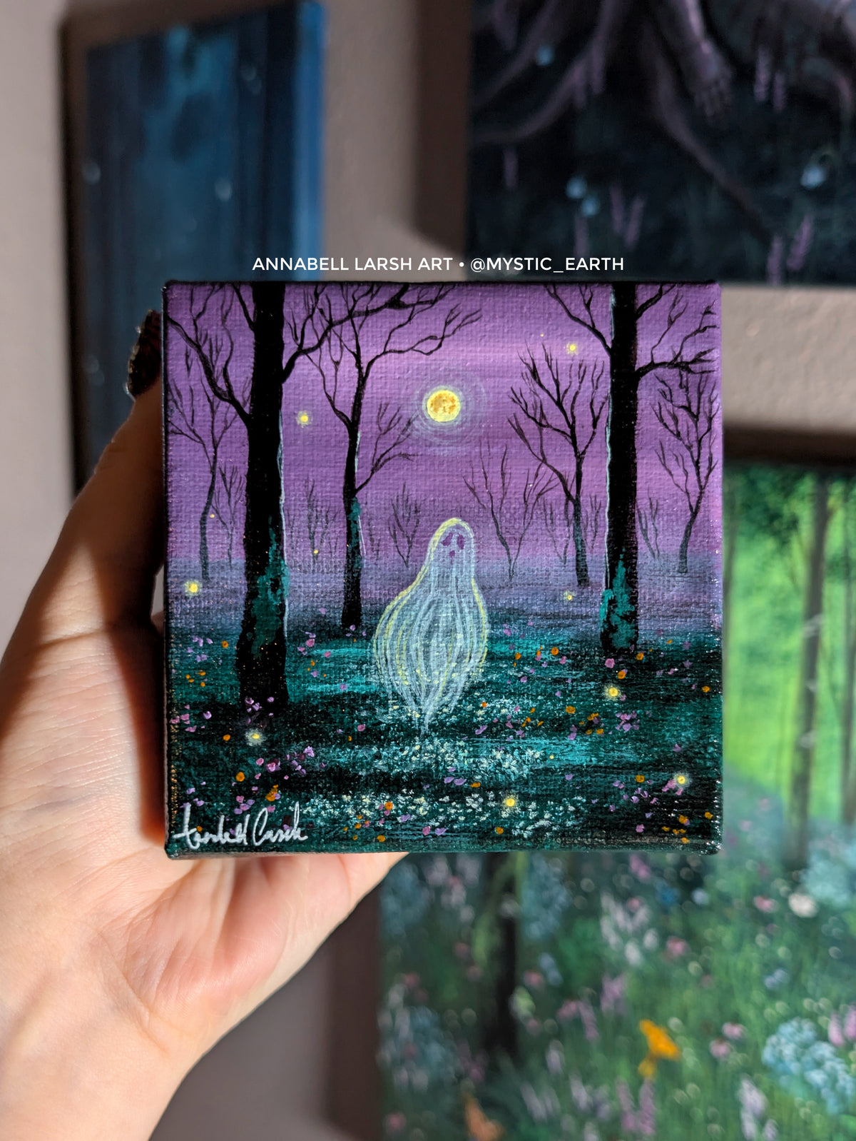 Maggie the Ghost 4" Painting 6/50