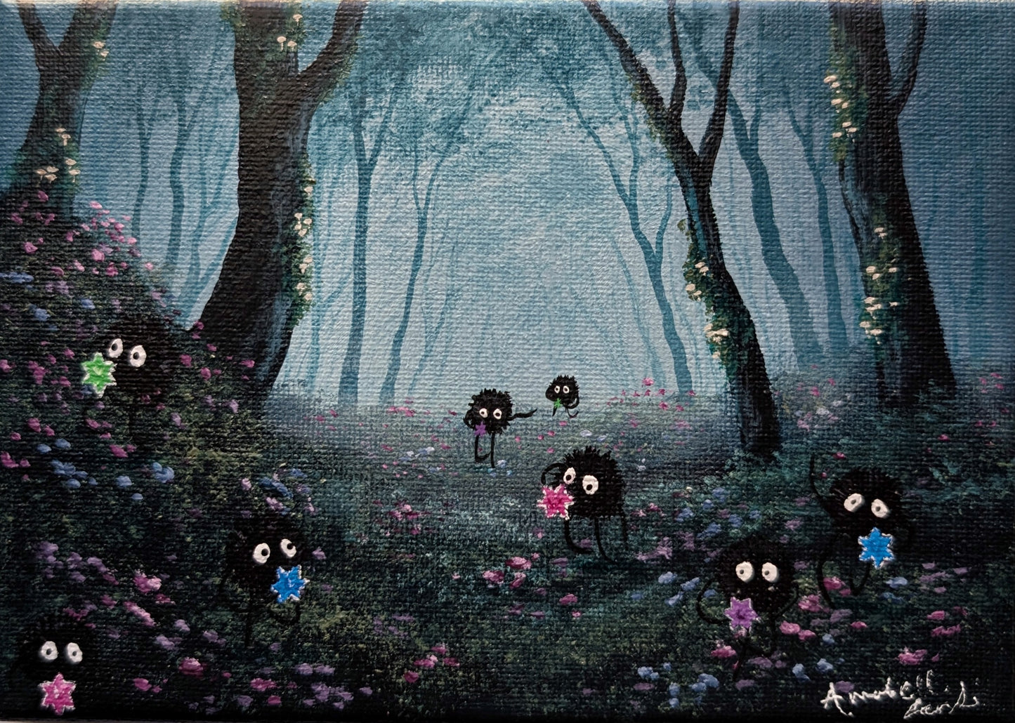 Sprites in the Forest Painting 5"x7"