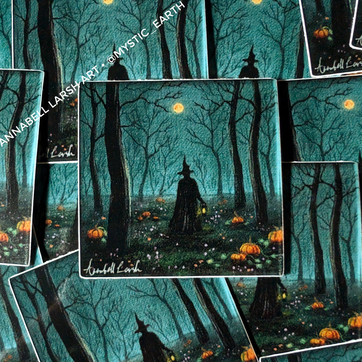 Pack of 25: 2" Halloween Spooky Witch in the Forest Stickers