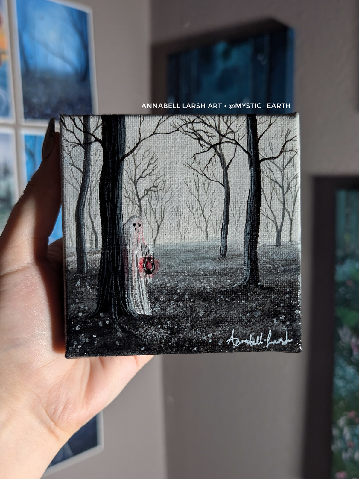 Carl Gets Spooked 4" Painting 44/50