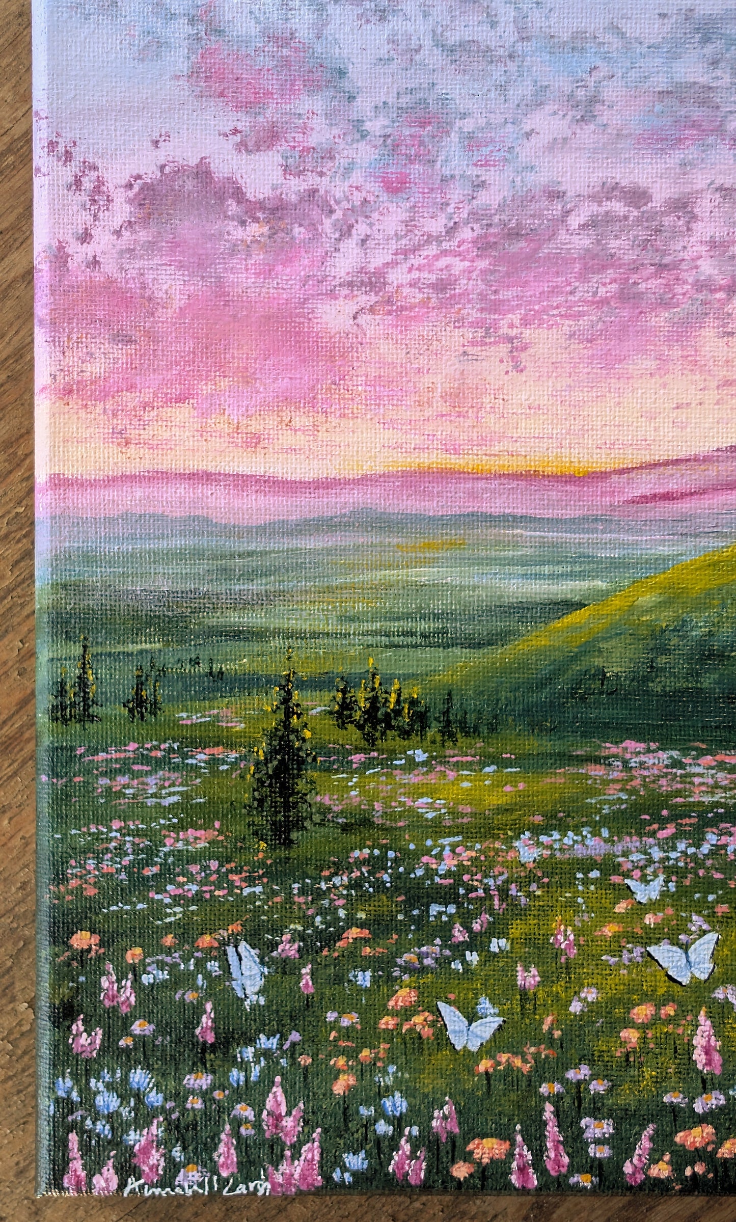 Butterfly Field Painting (8"x10")