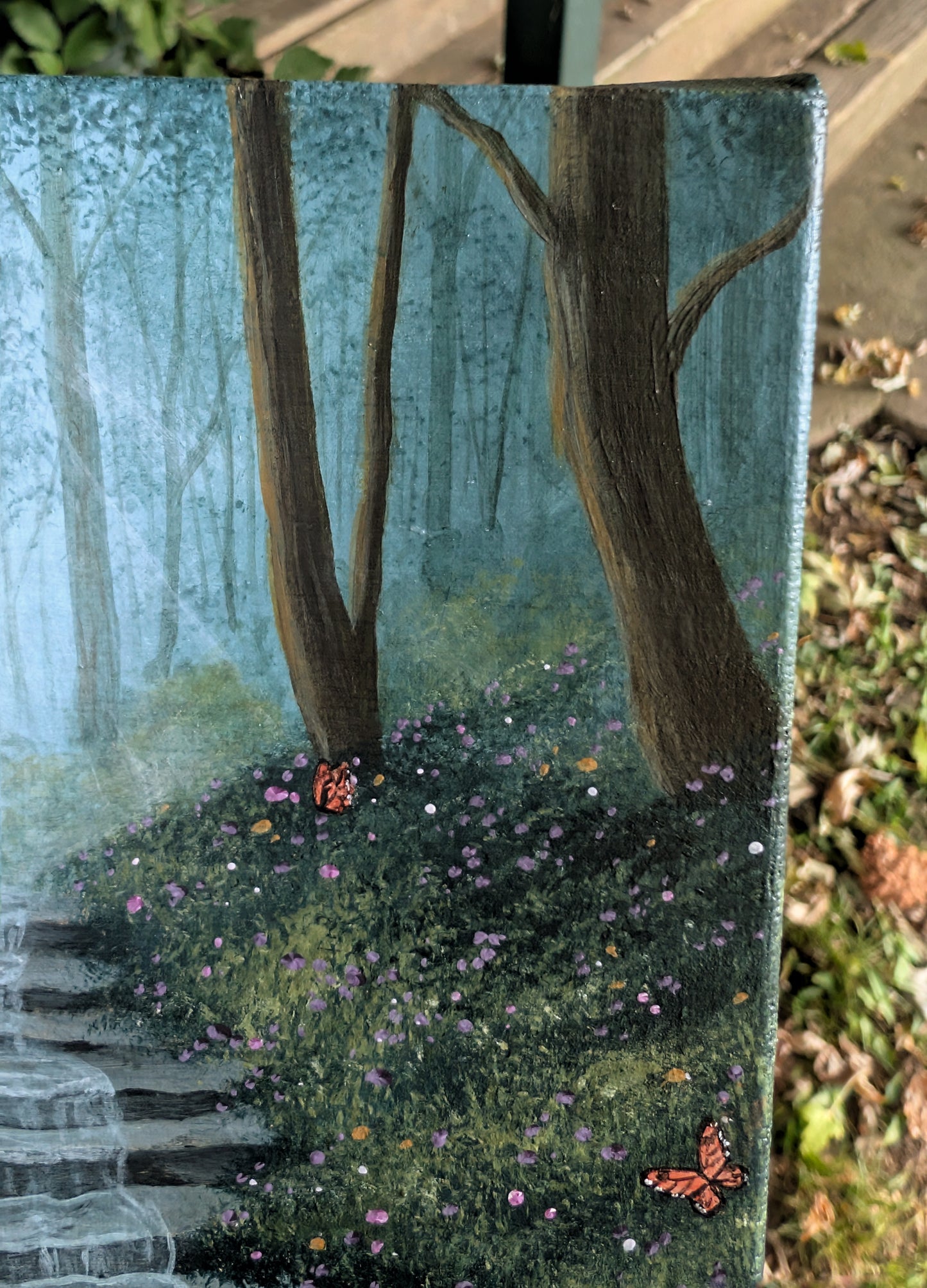 The Monarch Stream 6"x6" Painting