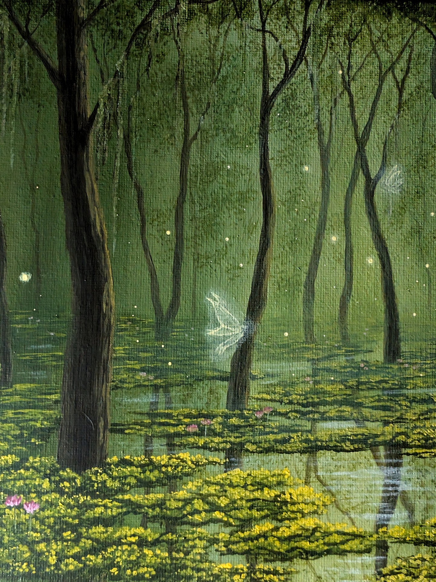 Fairies in the Swamp 12"x12" Painting