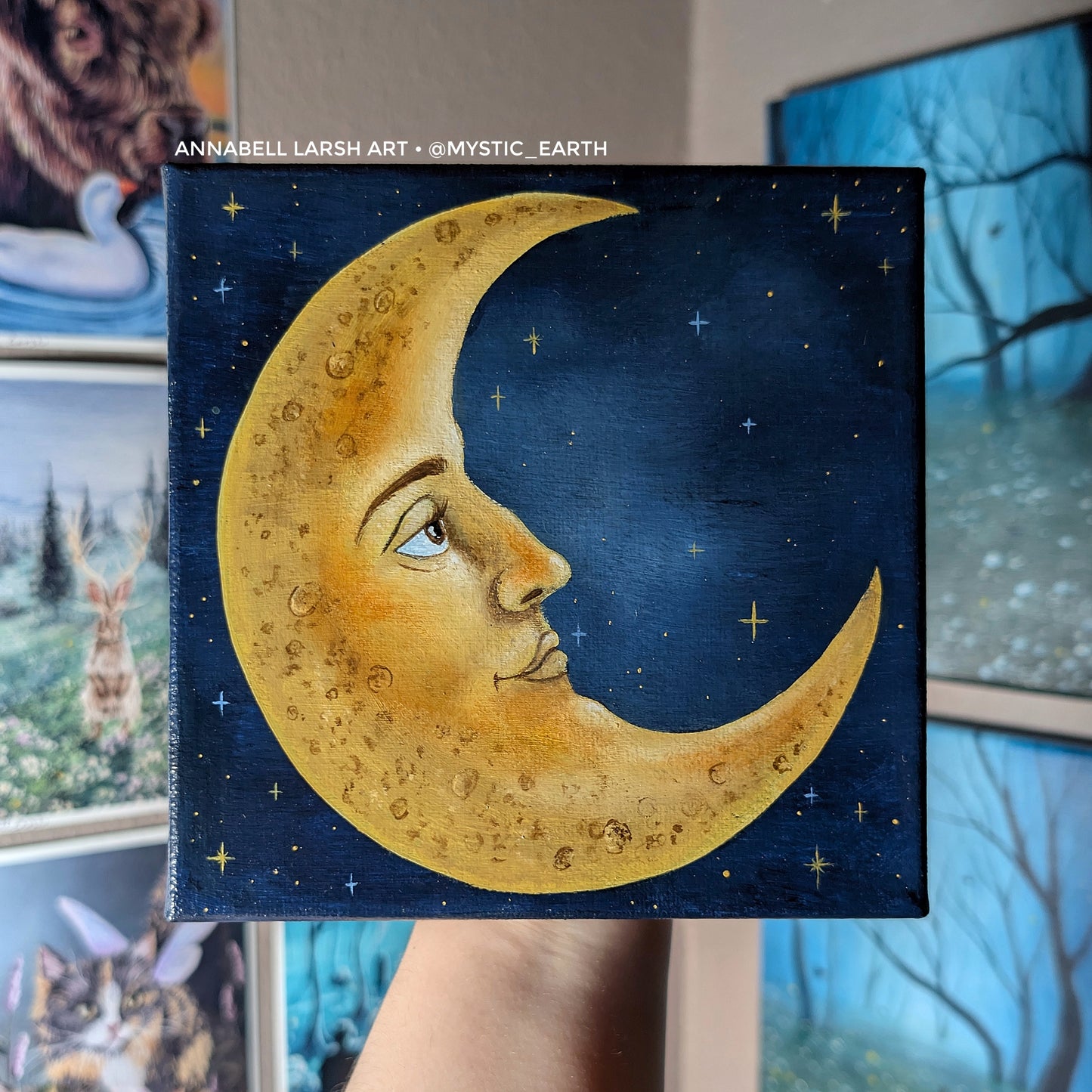 Sun, Moon, and Star Painting Set (medium canvas) READY-TO-SHIP
