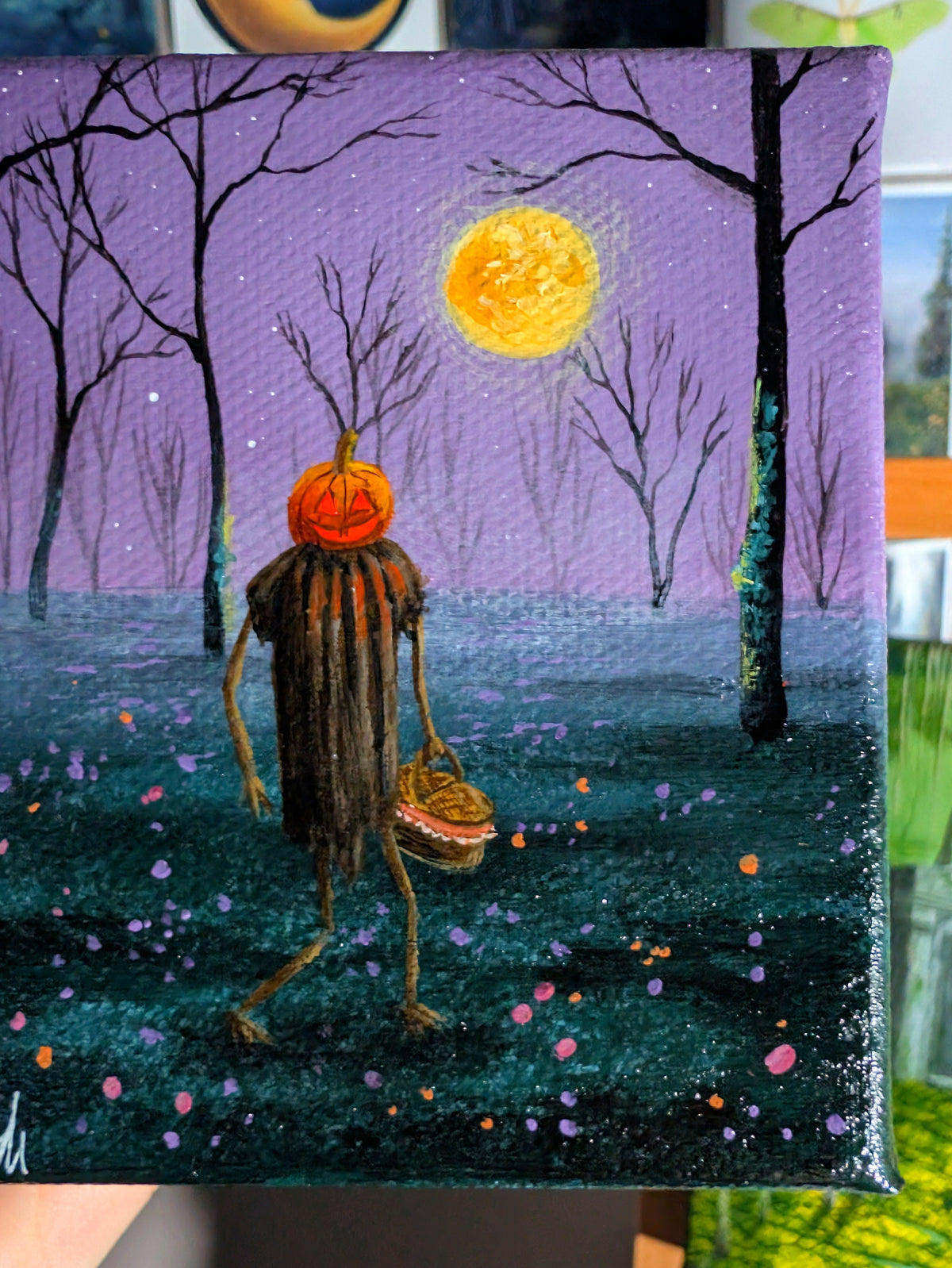 Scarecrow Picnic 4" Painting 58/50