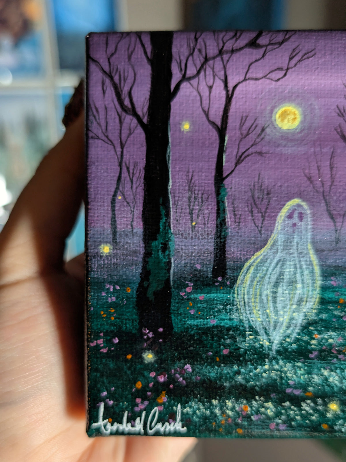Maggie the Ghost 4" Painting 6/50