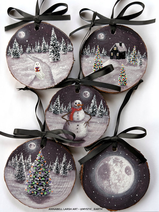 Goth Tree Ornament or Wall Art 5pc Set