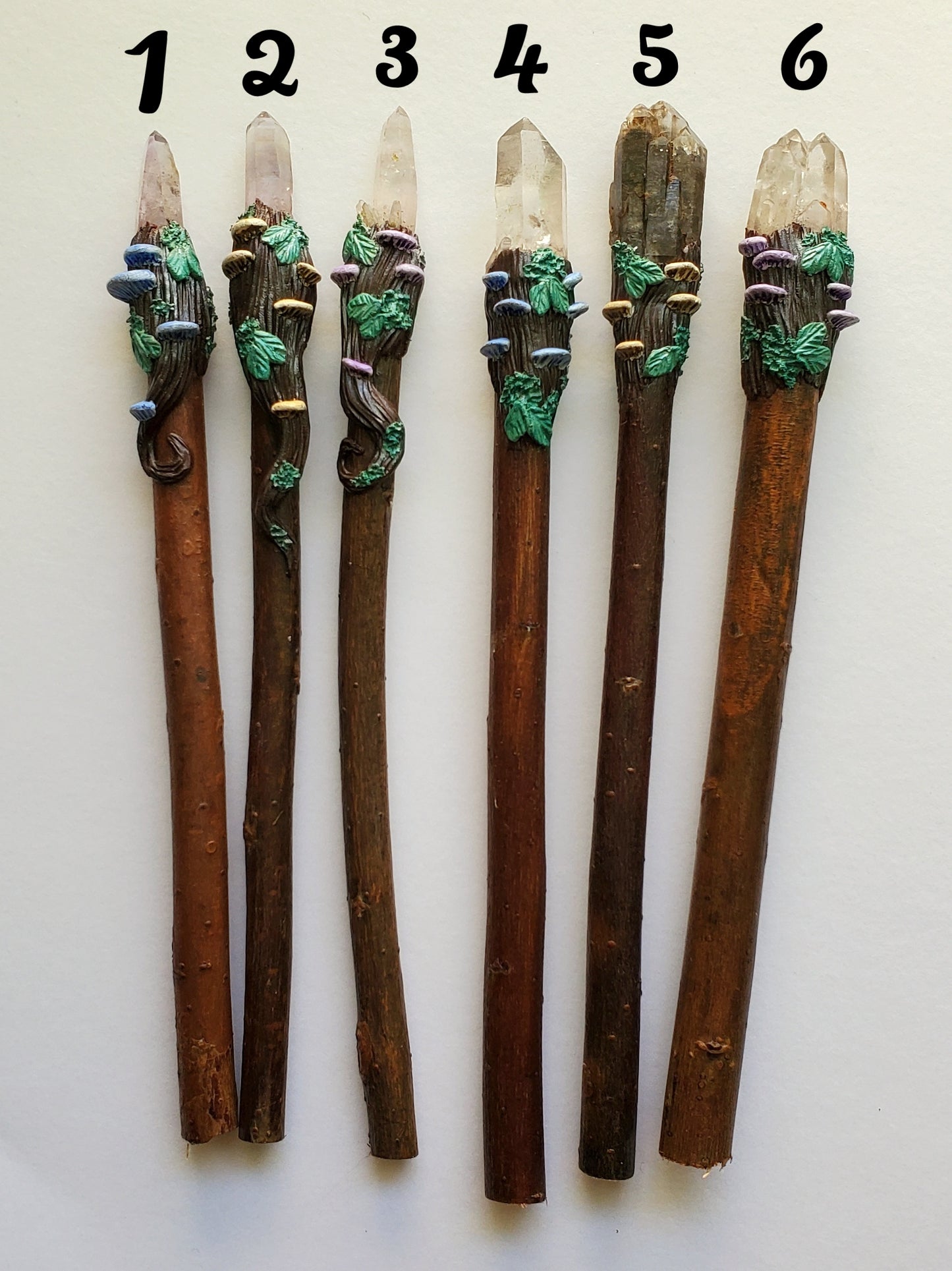 Mushroom Crystal Willow Wood Wands