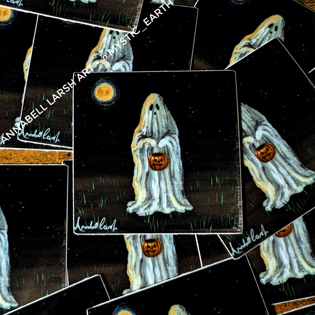 Pack of 25: 2" Fall Halloween Trick or Treating Ghost Stickers