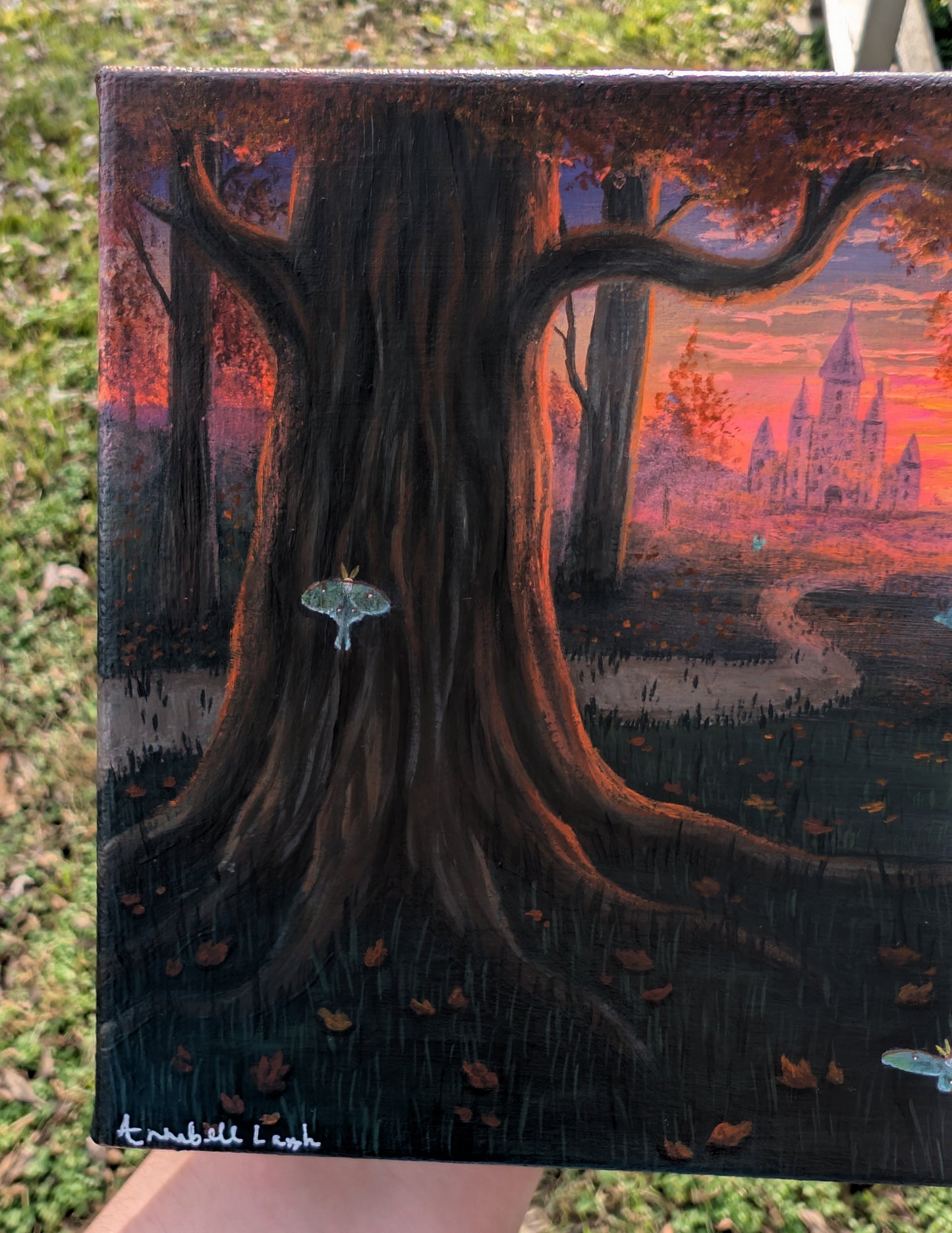 Fall Sunset 6"x6" Painting