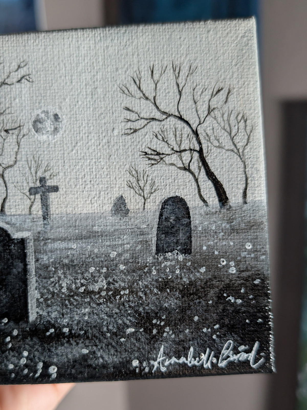 Monochrome Mourning 4" Painting 45/50