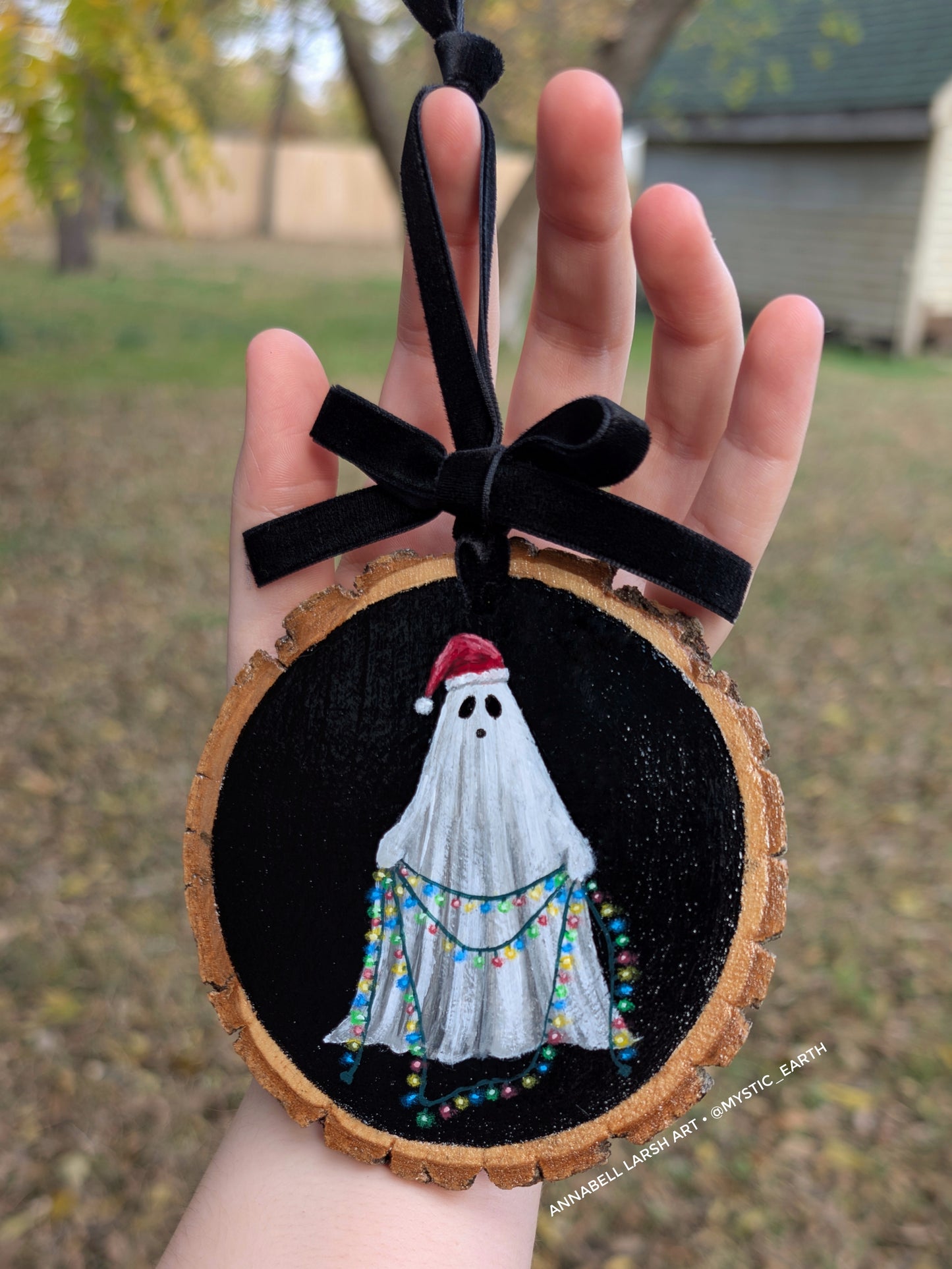 String Lights Tree Ornament or Wall Art Painting