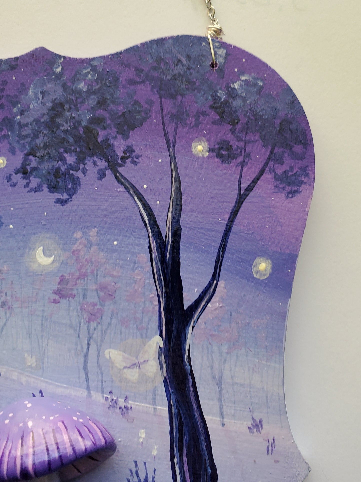 Purple Mushroom Forest Painting (3D Sculpture)