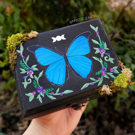 Blue Morpho Butterfly Hidden Gem Box