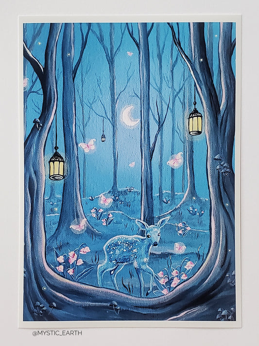 Deer Fairy Forest Prints