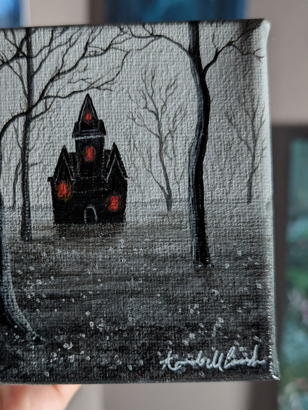The House that Glows Red 4" Painting 43/50