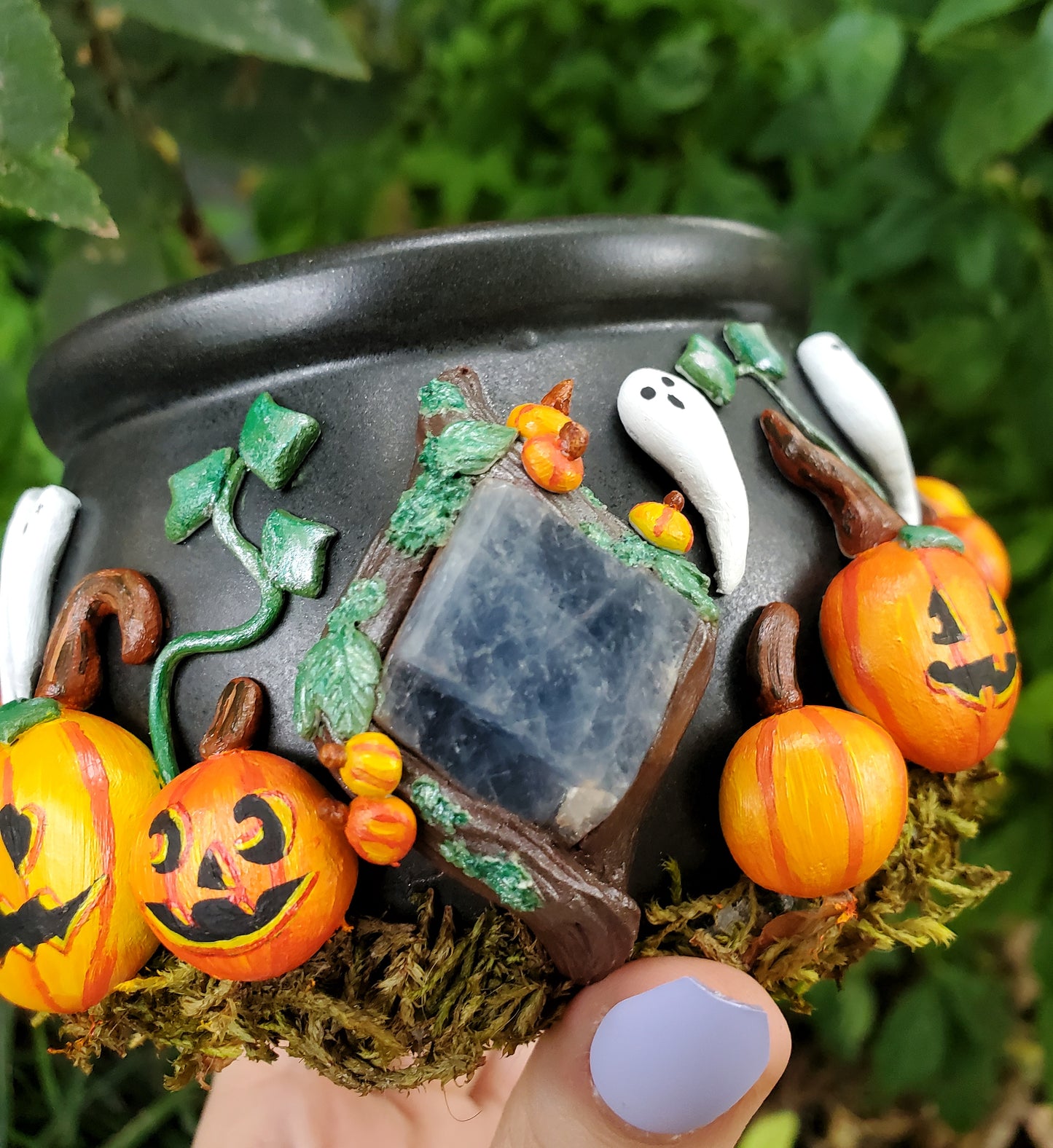 Ghostie Pumpkin Patch Crystal Cauldron