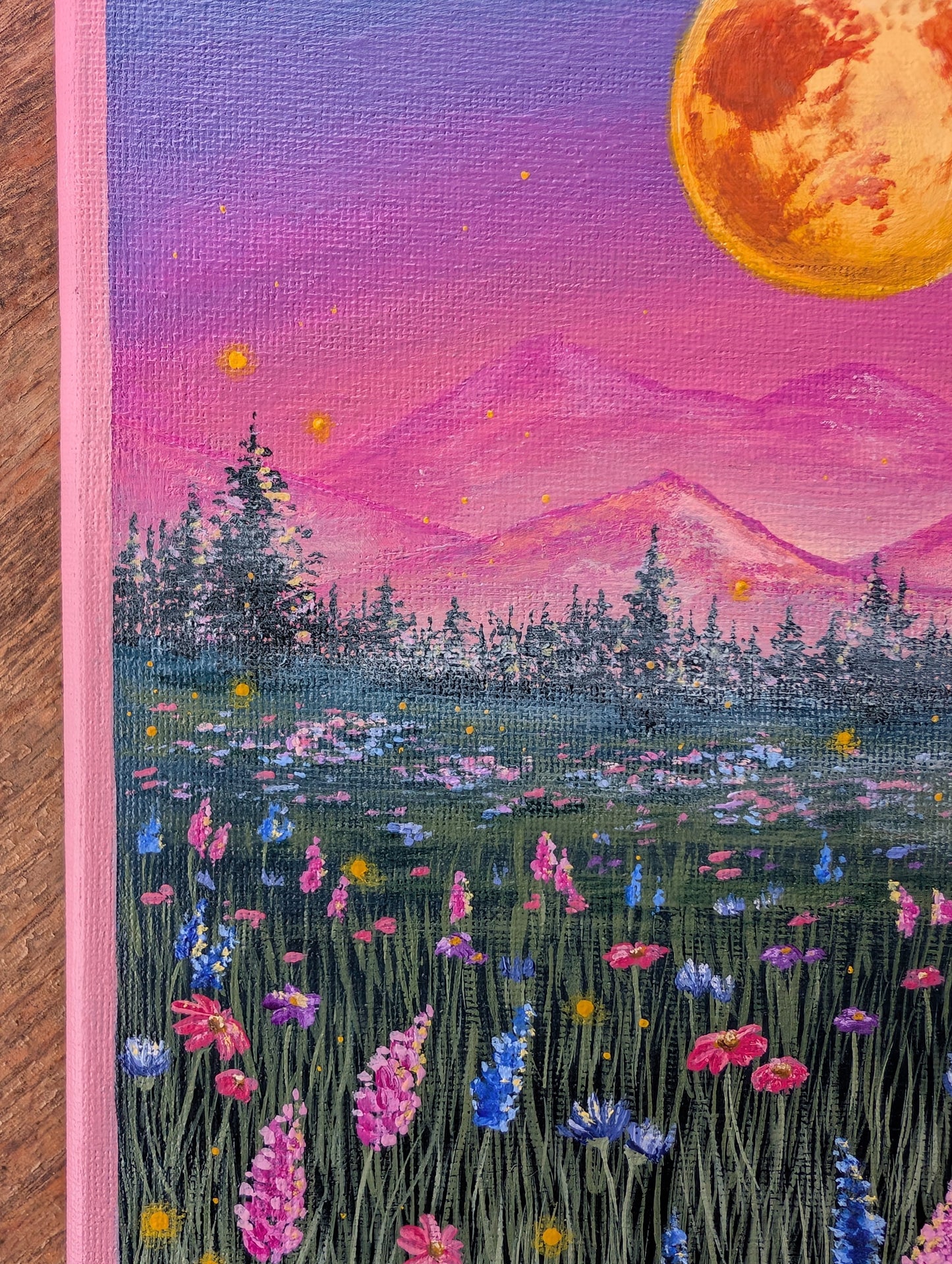 The Moon Tarot Card Painting 8"x10"