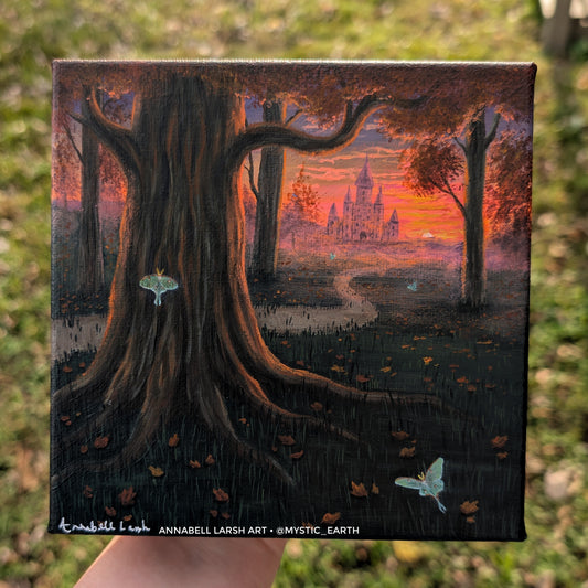 Fall Sunset 6"x6" Painting