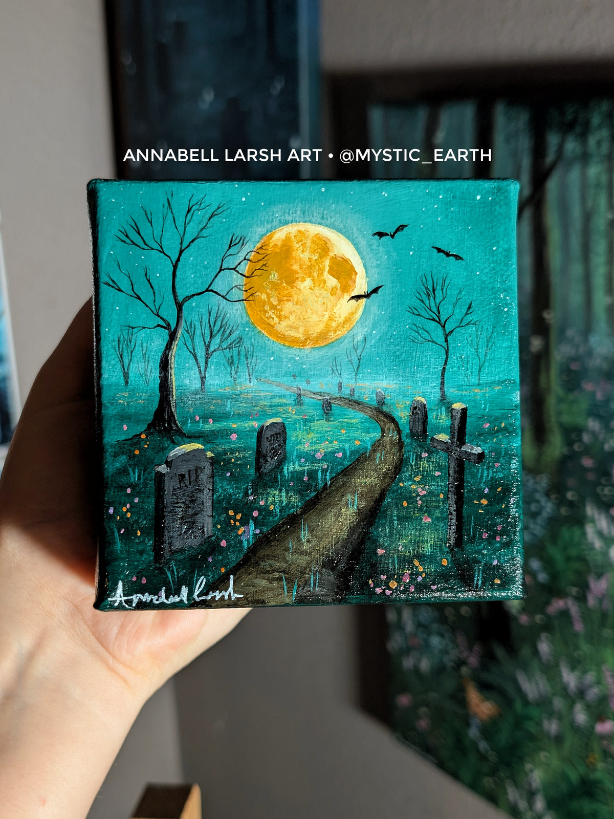 Down the Graveyard Path 4" Painting