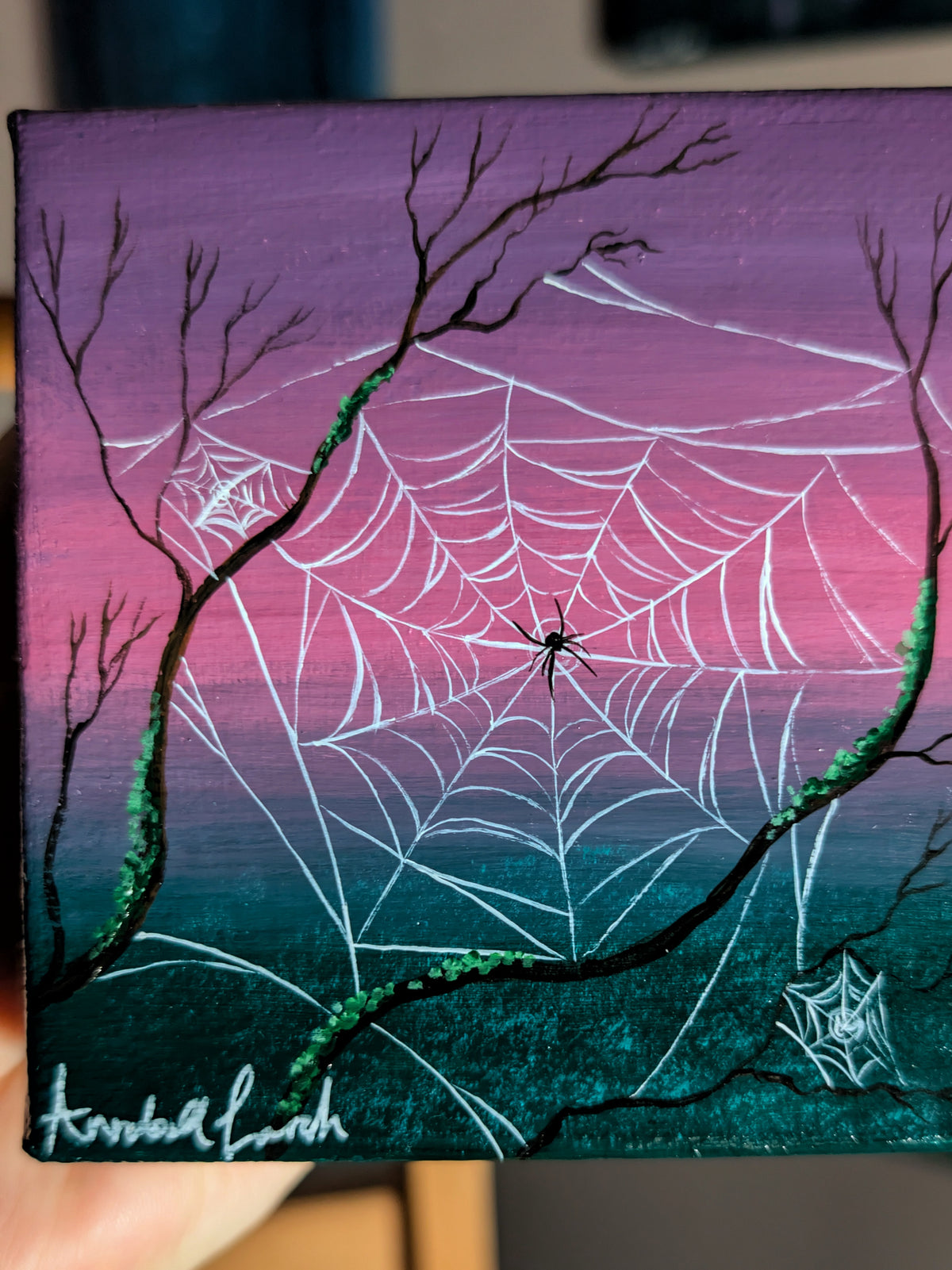 Violet's Web 4" Painting