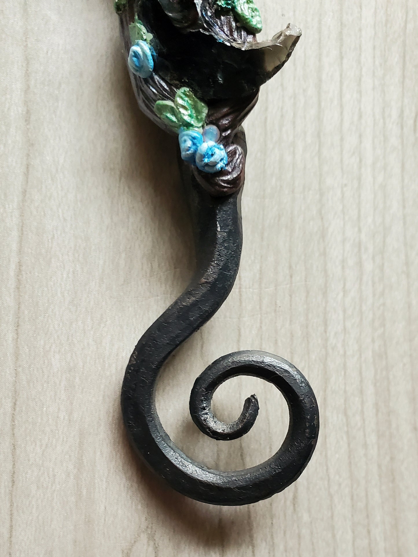 Obsidian Moon Wand with Labradorite | Mystic Earth + Volundr Forge