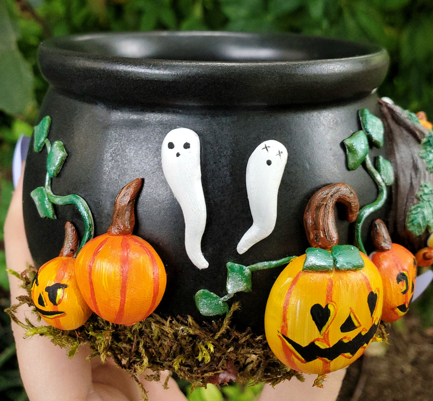 Ghostie Pumpkin Patch Crystal Cauldron