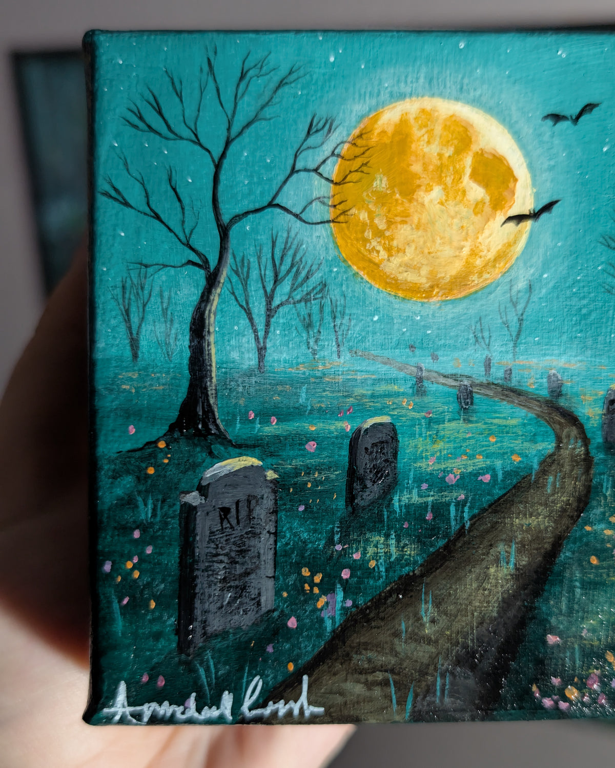 Down the Graveyard Path 4" Painting