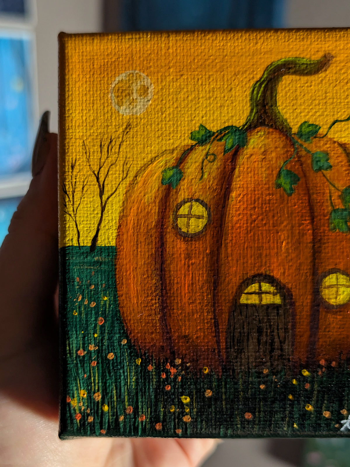 The Pumpkin Cottage 4" Painting 47/50