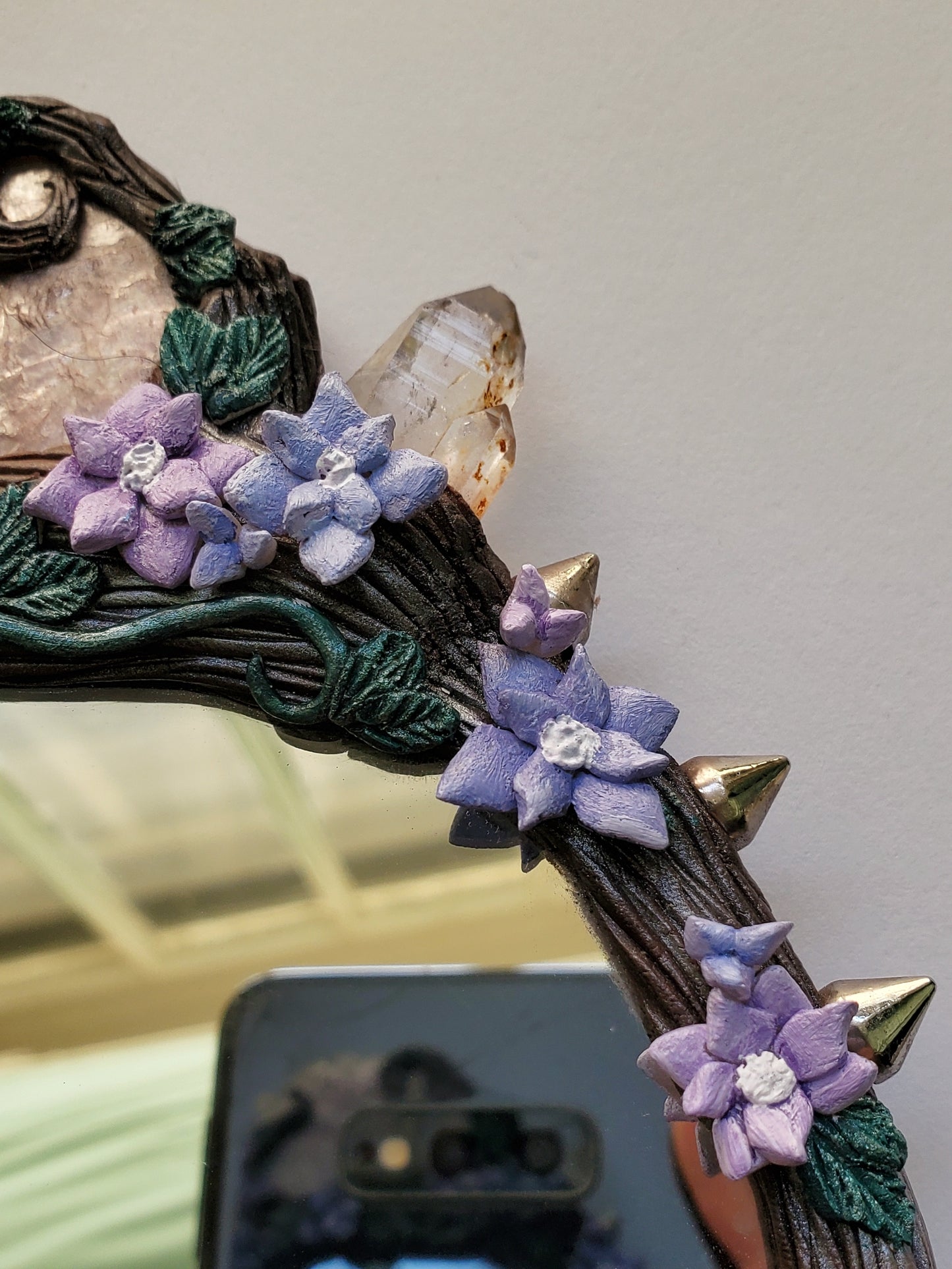 Lepidolite Crystal Magic Mirror (Sculpture)