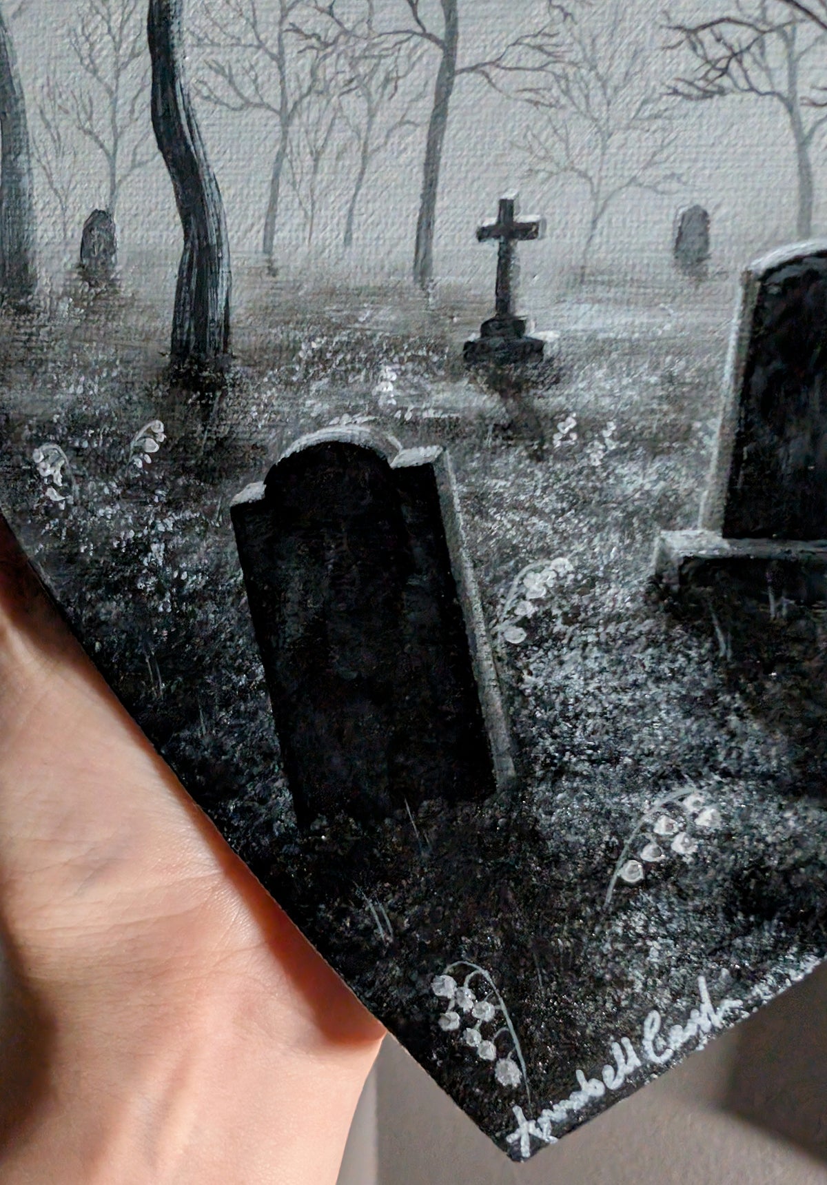 Veil Cemetery 8" Painting