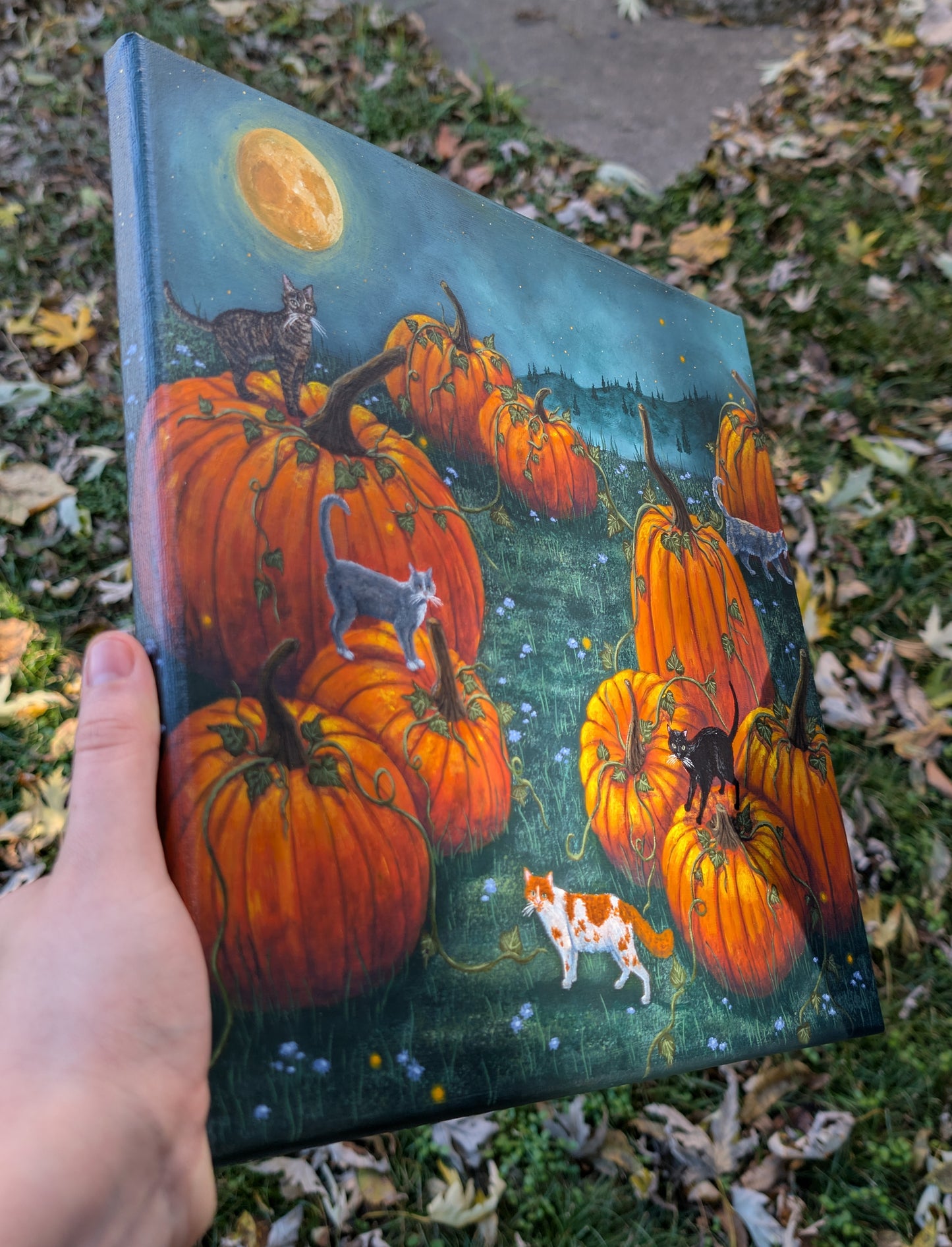 The Pumpkin Patch 12"x12" Painting