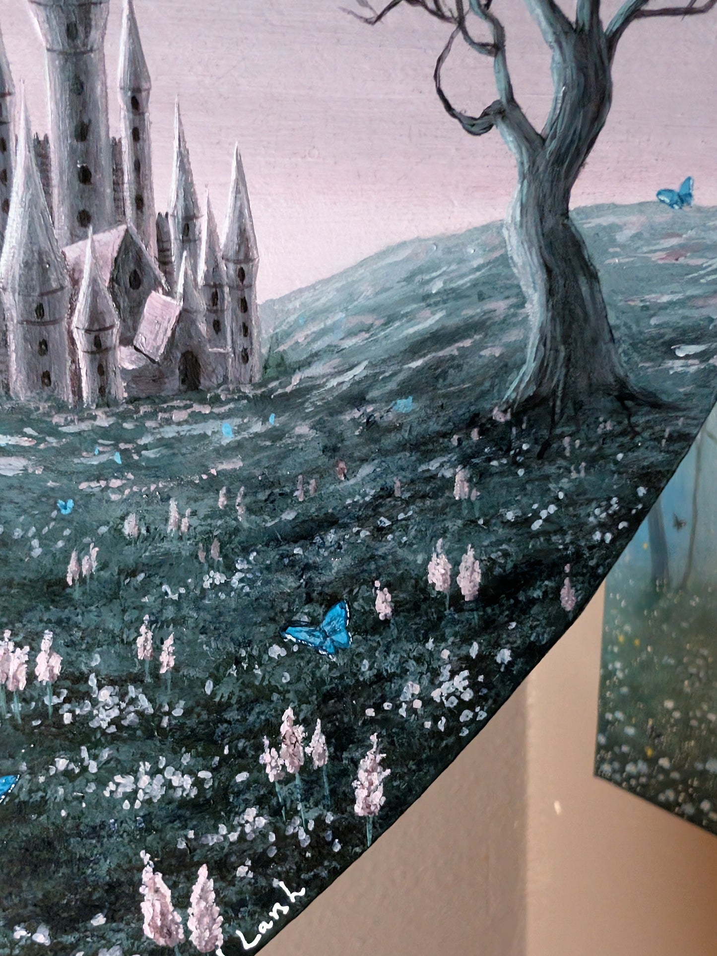 Bleeding Heart Castle 8" Painting