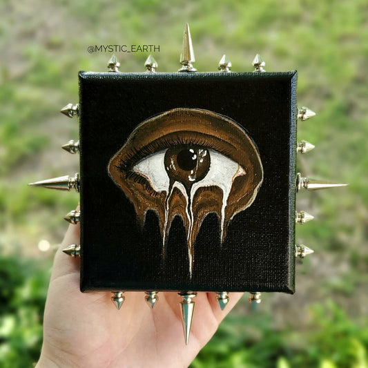 Studded Brown Eye Painting on Canvas