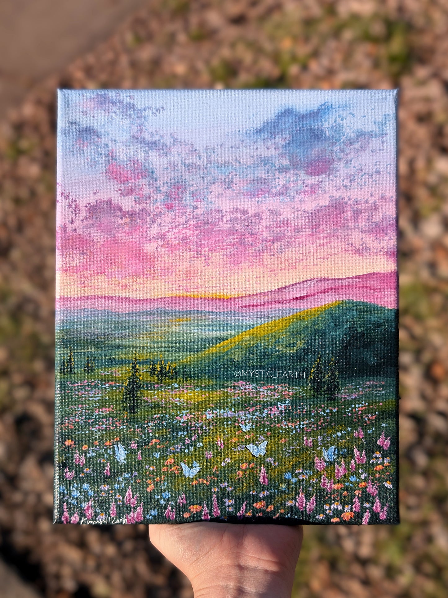 Butterfly Field Painting (8"x10")