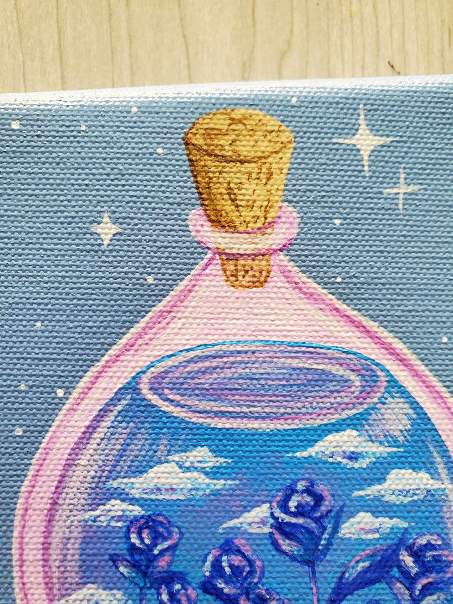 Blue Rose Potion Bottle Painting