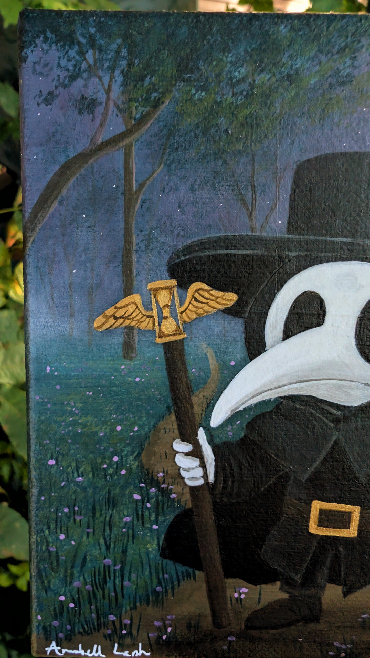 Plague Doctor 6"x6" Painting
