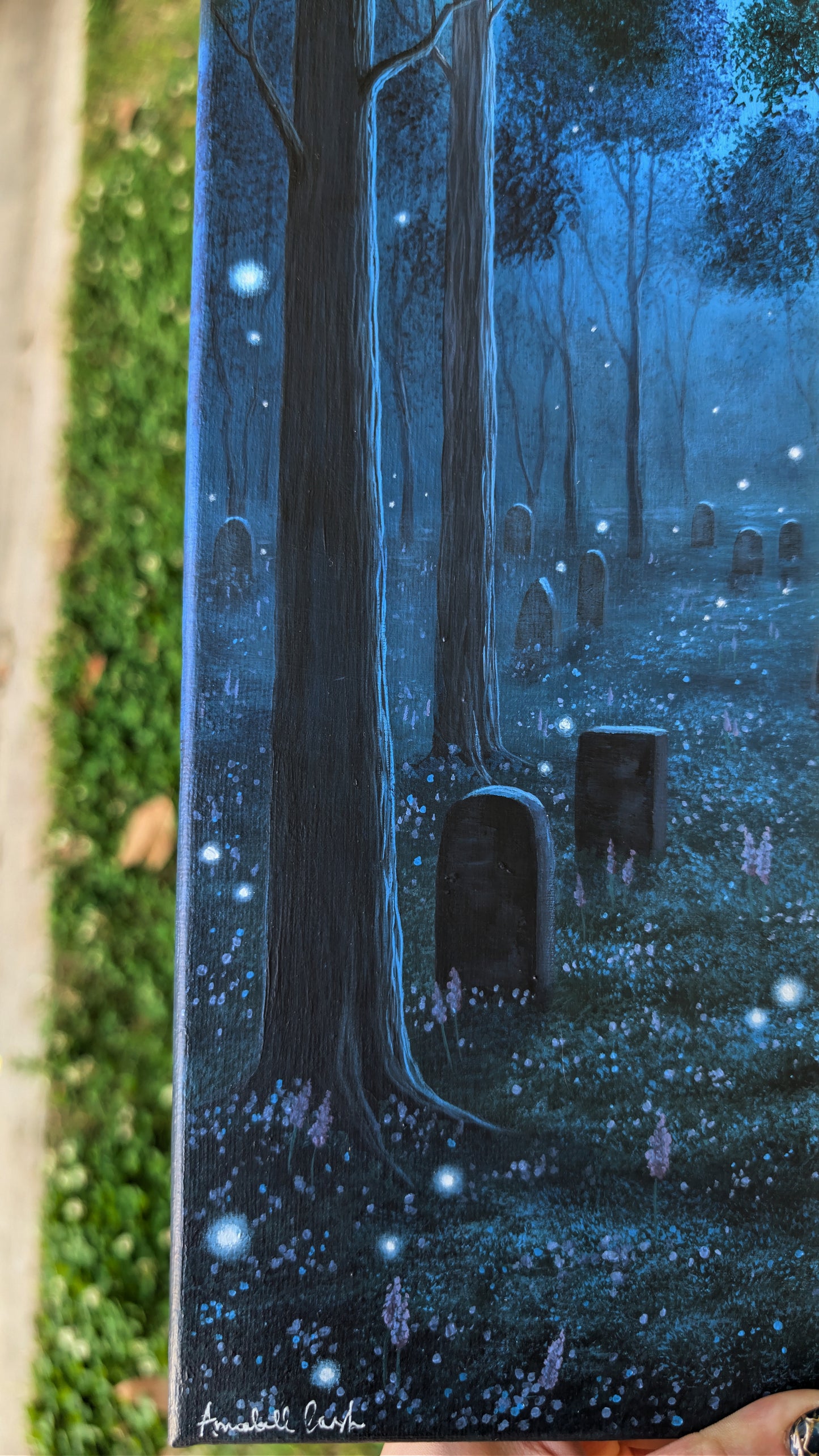 The Twilight Cemetery 9" x 12" Painting