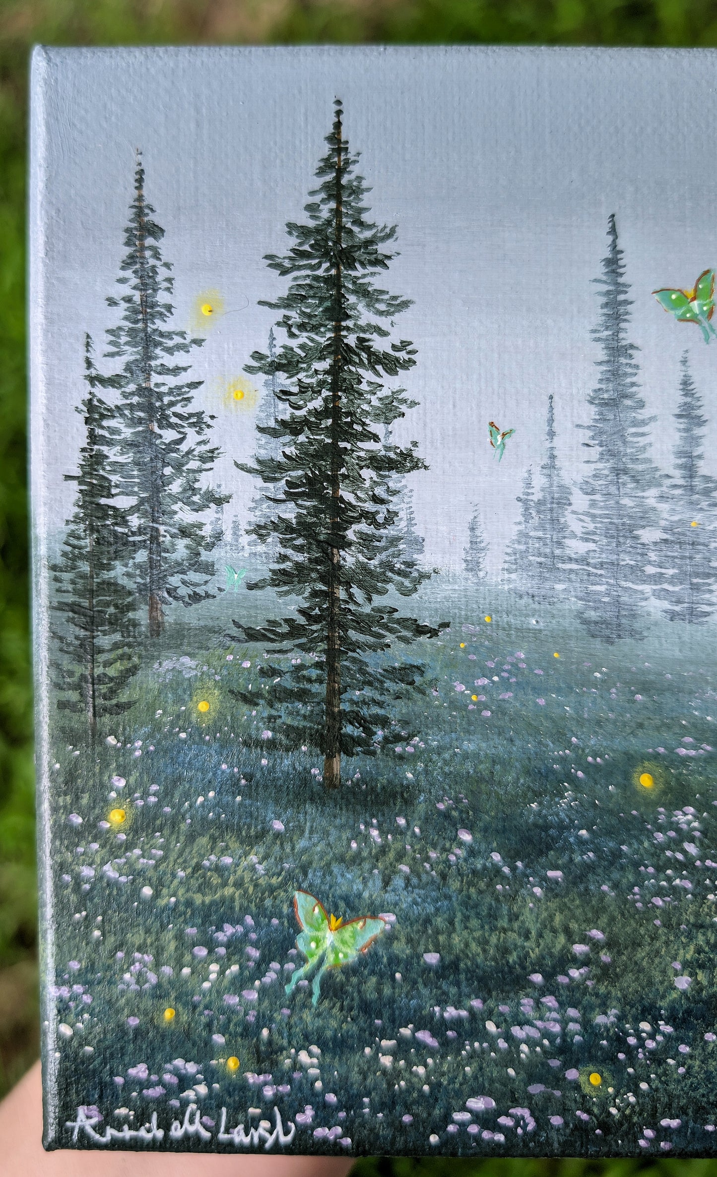 Luna Mountain 6"x6" Painting (#2)