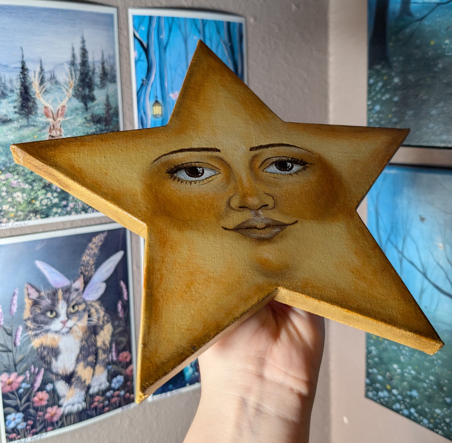 Sun, Moon, and Star Painting Set (large canvas) READY-TO-SHIP