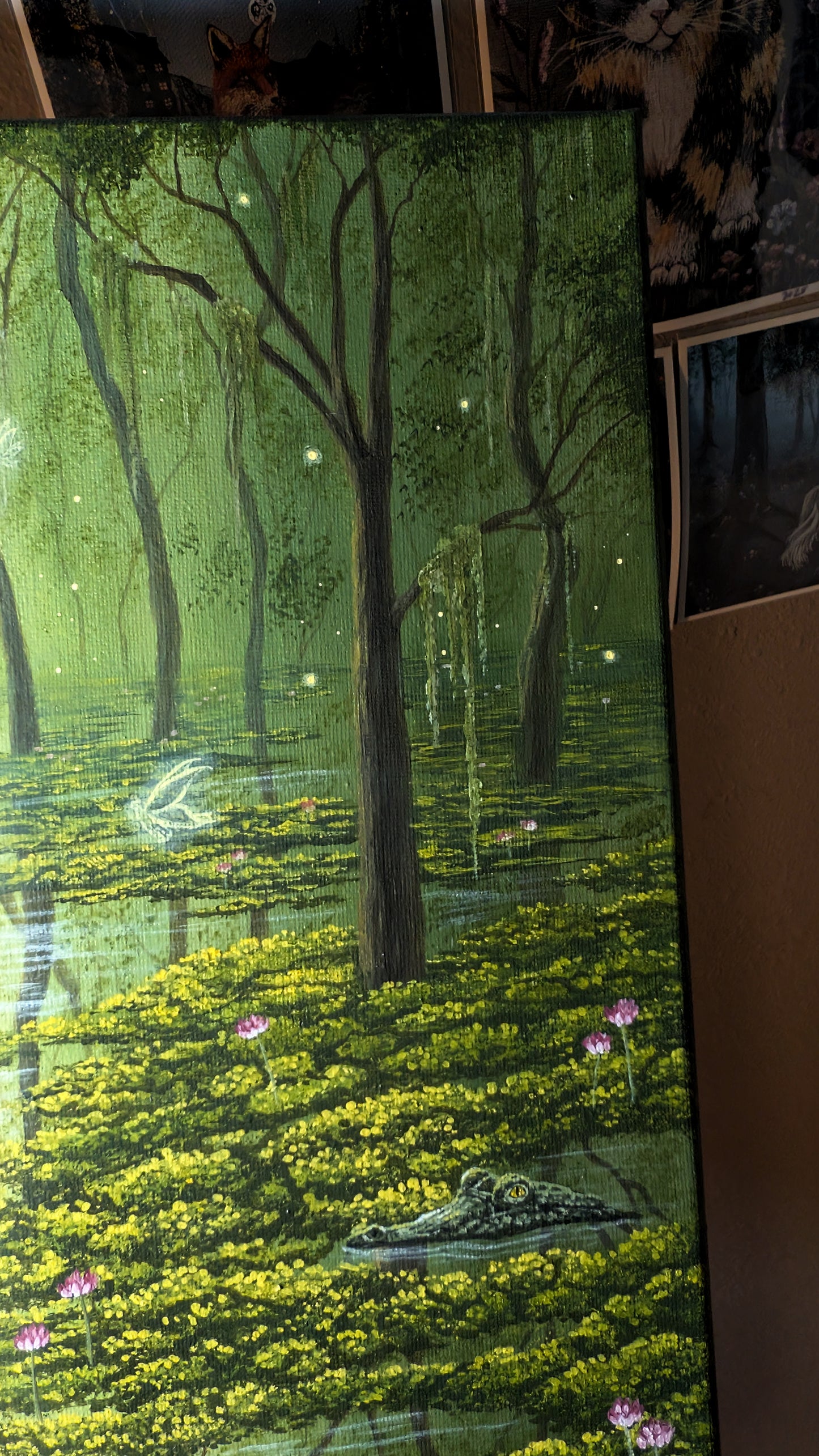 Fairies in the Swamp 12"x12" Painting