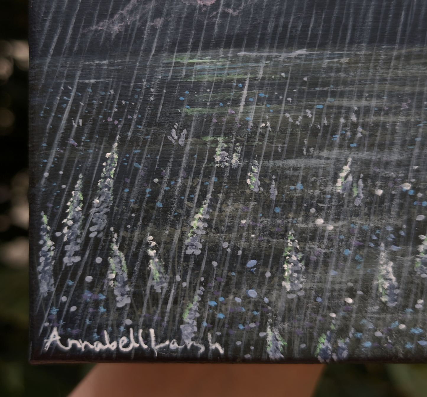 Rainy Night 6"x6" Painting