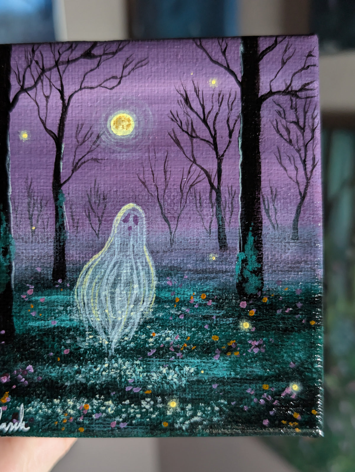 Maggie the Ghost 4" Painting 6/50