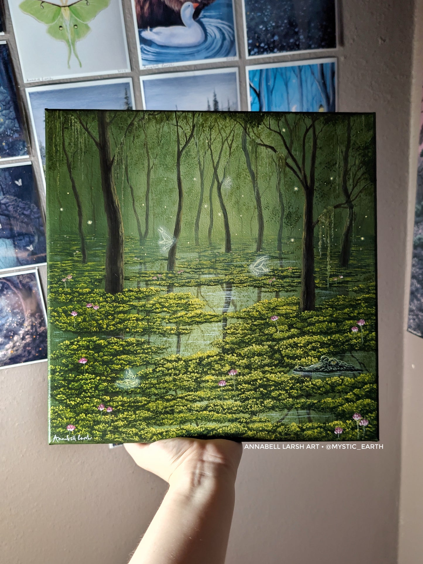 Fairies in the Swamp 12"x12" Painting