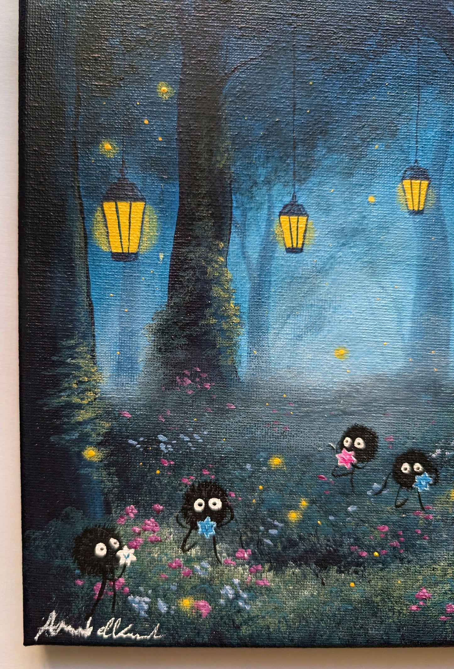 Sprites Lantern Forest Painting (8"x10")