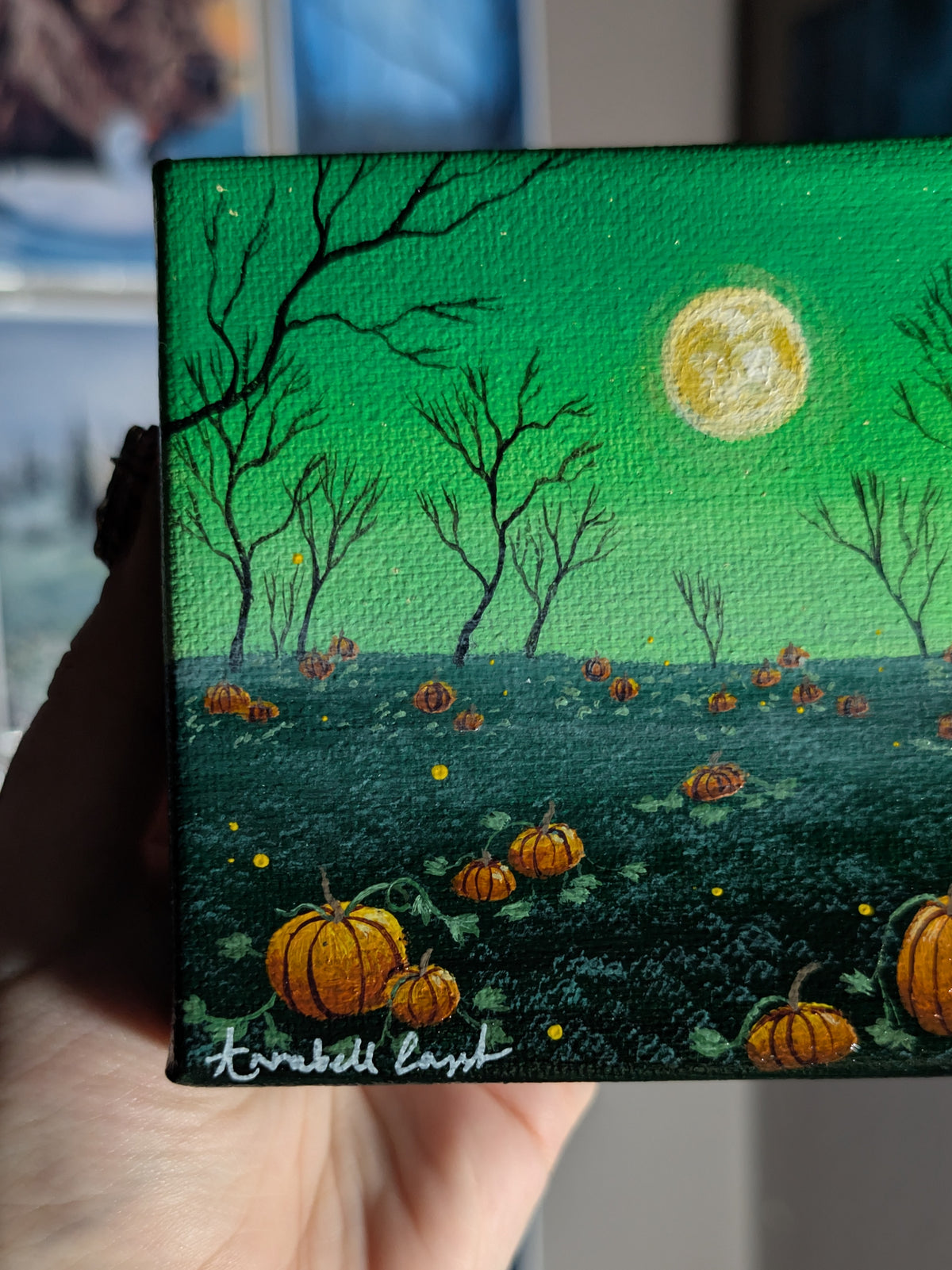 The Emerald Pumpkin Patch 4" Painting 39/50